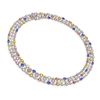 Image 2 : 61.73 ctw Multi Color Sapphire & Diamond Necklace 10K White Gold