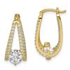 Image 1 : 10K Yellow Gold Cubic Zirconia Hoop Earrings - 32 mm
