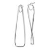 Image 2 : 14k White Gold Polished Wavy Rectangle Hoop Earrings