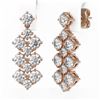 Image 3 : 4.74 ctw Diamond Designer Earrings 18K Rose Gold
