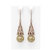 Image 1 : 3 ctw Diamond & Pearl Earrings 18K Rose Gold