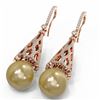 Image 3 : 3 ctw Diamond & Pearl Earrings 18K Rose Gold