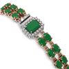 Image 3 : 19.49 ctw Emerald & Diamond Bracelet 14K Rose Gold