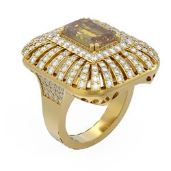 7.16 ctw Canary Citrine & Diamond Ring 18K Yellow Gold