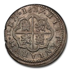 1627-S Spain Silver 2 Reales Philip IV MS-64 PCGS