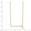 Image 2 : 14k Yellow Gold Polished Cross w/ 2in ext. Necklace - 15 in.