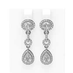 4 ctw Diamond Earrings 18K White Gold