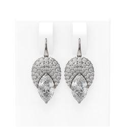 2.81 ctw Marquise Diamond Earrings 18K White Gold