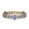 Image 2 : 29.71 ctw Tanzanite & Diamond Bracelet 14K Yellow Gold