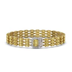 20.93 ctw Citrine & Diamond Bracelet 14K Yellow Gold