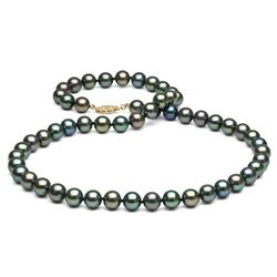 Black Freshwater Pearl Necklace, 7.5-8.0mm