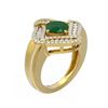 Image 1 : 3.42 ctw Emerald & Diamond Ring 18K Yellow Gold