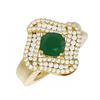 Image 3 : 3.42 ctw Emerald & Diamond Ring 18K Yellow Gold