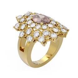 5.72 ctw Morganite & Diamond Ring 18K Yellow Gold