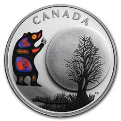 2018 Canada 1/4 oz Silver $3 The Thirteen Teachings Bear Moon