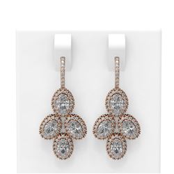 4.33 ctw Oval Diamond Earrings 18K Rose Gold