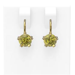 2.32 ctw Fancy Yellow Diamond Earrings 18K Yellow Gold