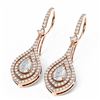 Image 3 : 2.11 ctw Pear Diamond Earrings 18K Rose Gold