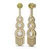 Image 2 : 6.09 ctw Fancy Yellow Diamond Earrings 18K Yellow Gold