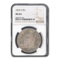 1875-S Trade Dollar MS-64 NGC