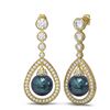 Image 2 : 3.8 ctw Diamond & Pearl Earrings 18K Yellow Gold