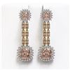 Image 1 : 17.42 ctw Morganite & Diamond Earrings 14K Yellow Gold