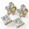 Image 1 : 2.75 ctw Princess Cut Diamond Designer Earrings 18K Yellow Gold