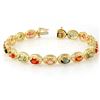 Image 1 : 12.90 ctw Multi-color Sapphire Bracelet 10k Yellow Gold