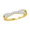 Image 1 : 14kt Yellow Gold Round Diamond Contour Enhancer Wedding Band 1/4 Cttw