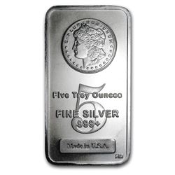 5 oz Silver Bar - Morgan Design