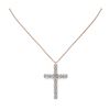 Image 2 : 2.5 ctw Emerald Cut Diamond Cross Necklace 18K Rose Gold