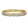 Image 2 : 11.52 ctw Emerald Cut Diamond Micro Pave Bracelet 18K Yellow Gold