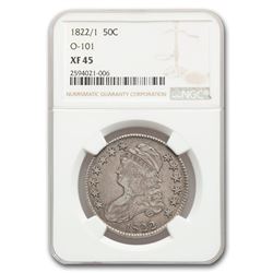 1822/1 Capped Bust Half Dollar XF-45 NGC (O-101)