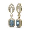 Image 2 : 12.08 ctw Blue Topaz & Diamond Earrings 18K Yellow Gold