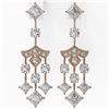 Image 2 : 5.5 ctw Princess Cut Diamond Designer Earrings 18K Rose Gold