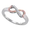 Image 1 : Sterling Silver Round Diamond 2-tone Infinity Ring 1/20 Cttw