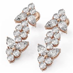 4 ctw Pear Diamond Designer Earrings 18K Rose Gold