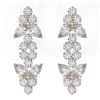 Image 2 : 4 ctw Pear Diamond Designer Earrings 18K Rose Gold