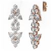 Image 3 : 4 ctw Pear Diamond Designer Earrings 18K Rose Gold