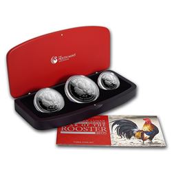 2017 Australia 3-Coin Silver Lunar Rooster Proof Set