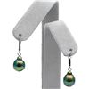 Image 2 : Black Tahitian Drop-Shape Pearl Dangle Earrings