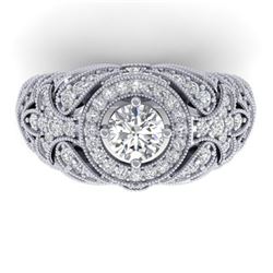 2.35 ctw Certified VS/SI Diamond Art Deco Ring 14k White Gold