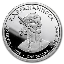 2018 1 oz Silver State Dollars Virginia Bat Proof