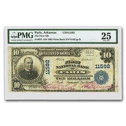 1902 Plain Back $10 Paris, AR VF-25 PMG (CH#11592)