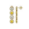 Image 2 : 6.18 ctw Canary & Diamond Micro Pave Earrings 18K Yellow Gold