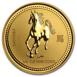 2002 Australia 1/4 oz Gold Lunar Horse BU (Series I)