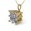 1 ctw Certified VS/SI Princess Diamond Necklace 18k Yellow Gold