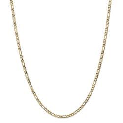 14k Yellow Gold 3.5 mm Semi-Solid Figaro Chain - 26 in.