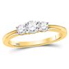 14kt Yellow Gold Round Diamond 3-stone Bridal Wedding Engagement Ring 1/2 Cttw