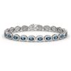10.76 ctw London Topaz & Diamond Micro Pave Halo Bracelet 10k White Gold
